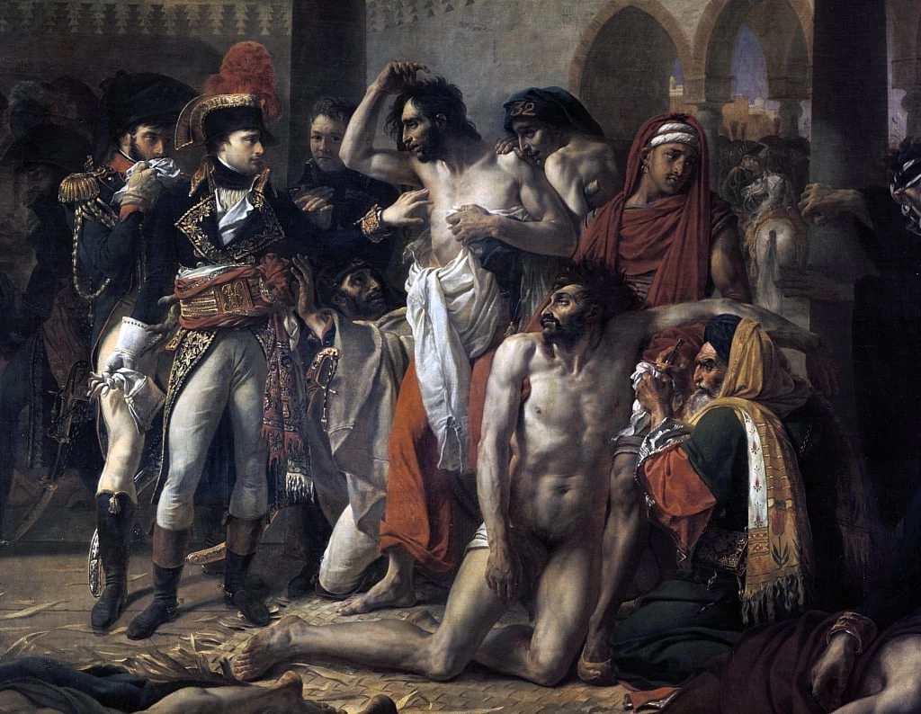 94-Antoine-Jean Gros-Napoleone Bonaparte in visita ai colpiti dalla peste a Giaffa-Louvre-dettaglio 